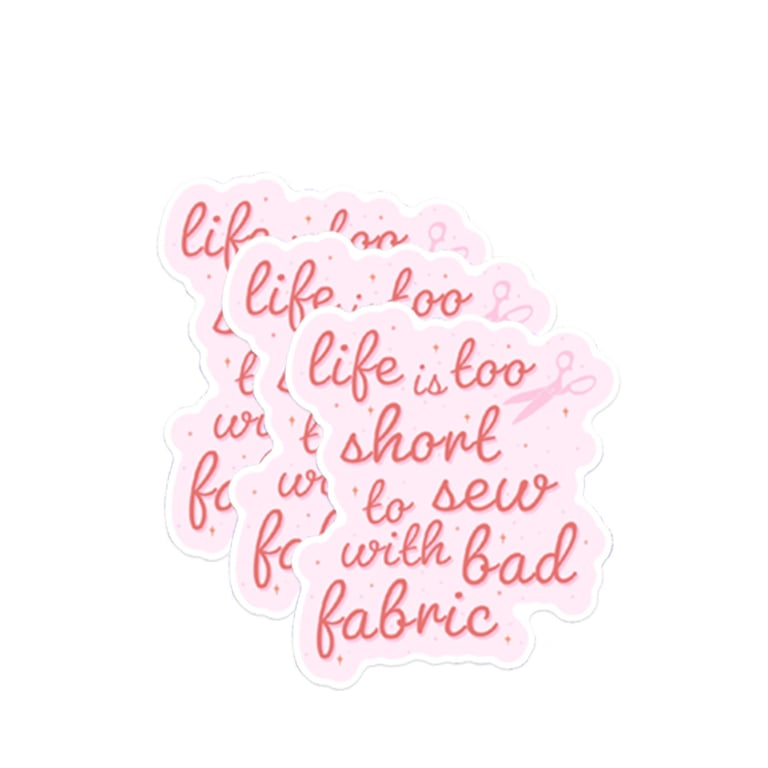 Pink and red text sticker with motivational quote on a white background